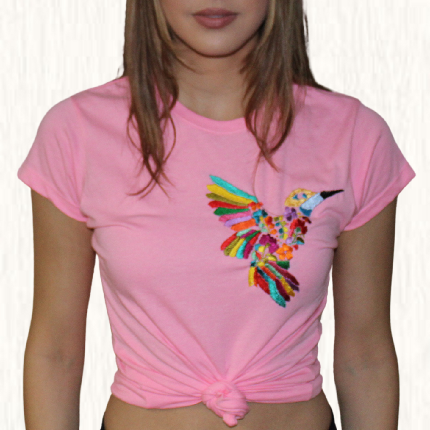 Rosa Colibri Hand Embroidered Shirt