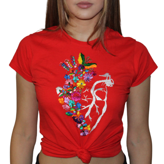 Vida Corazon Hand Embroidered Shirt