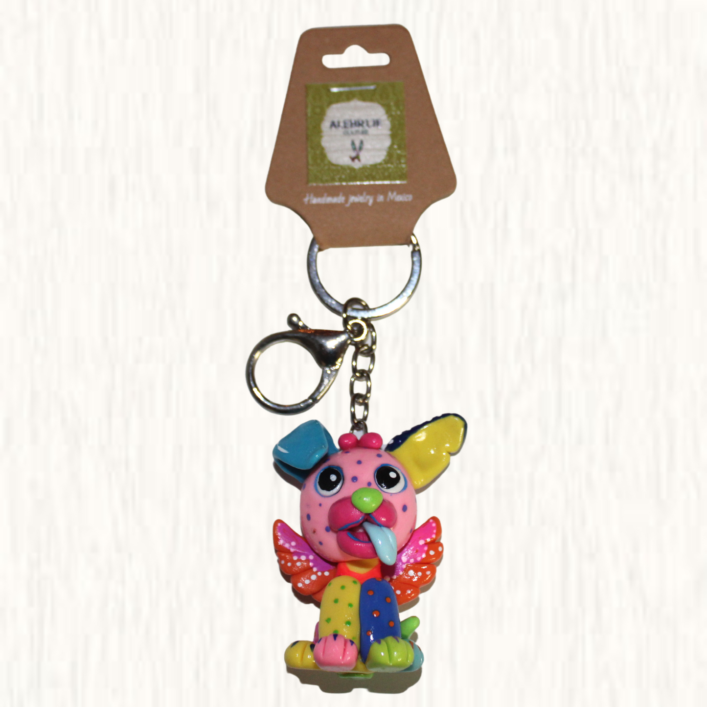 Alebrije Dante Perro Cold Porcelain Handmade Key Chain