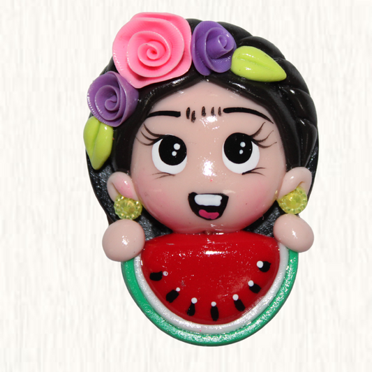 Frida Sandia Cold Porcelain Handmade Phone Grip