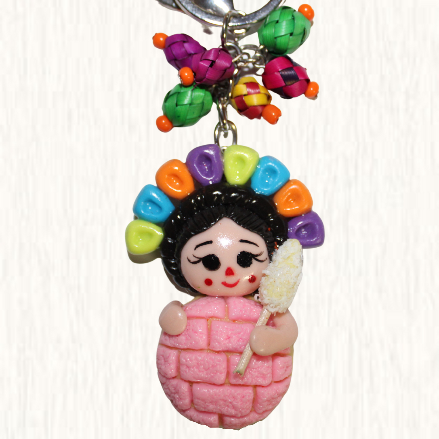 Lele Concha Elote Cold Porcelain Handmade Key Chain