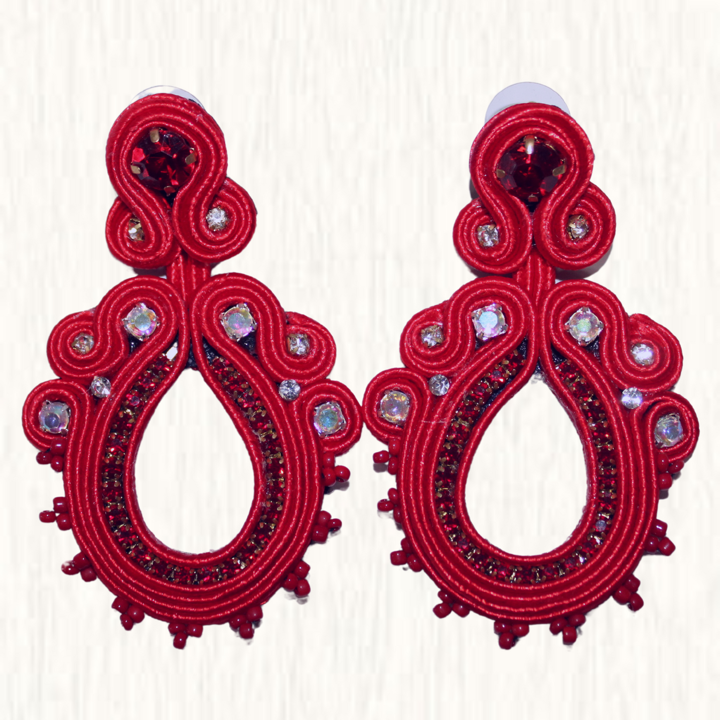 Soutache Earring Rojo Manzana