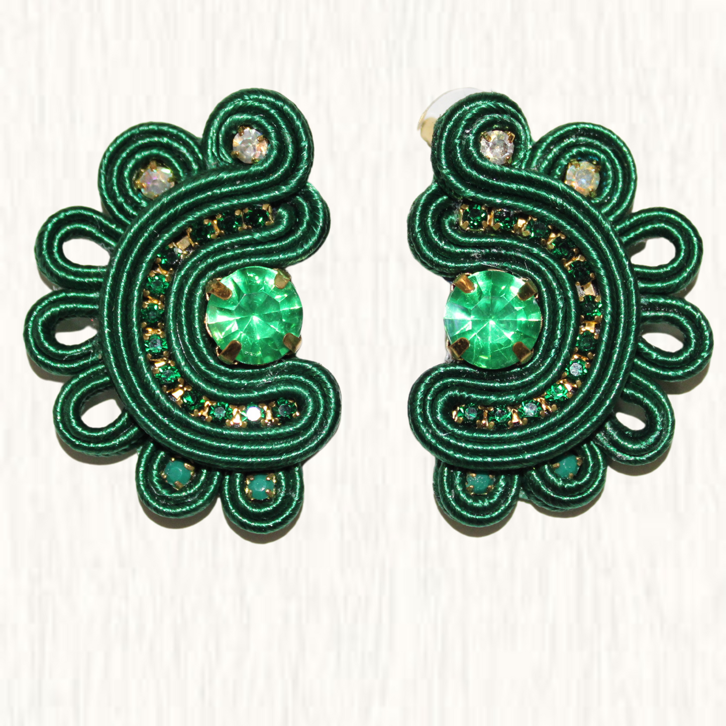 Soutache Earring Verde Esmeralda