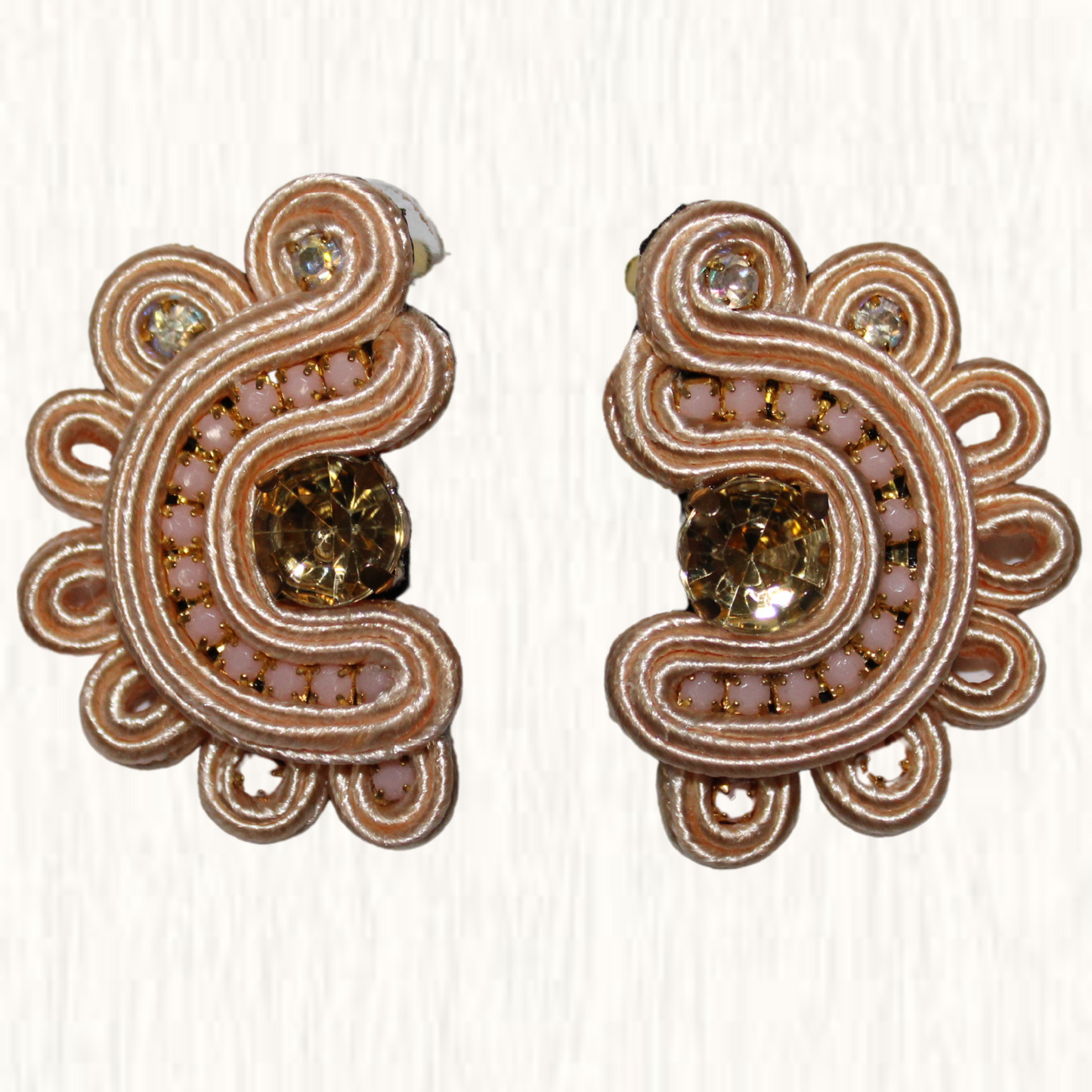 Soutache Earring Perla Ivory