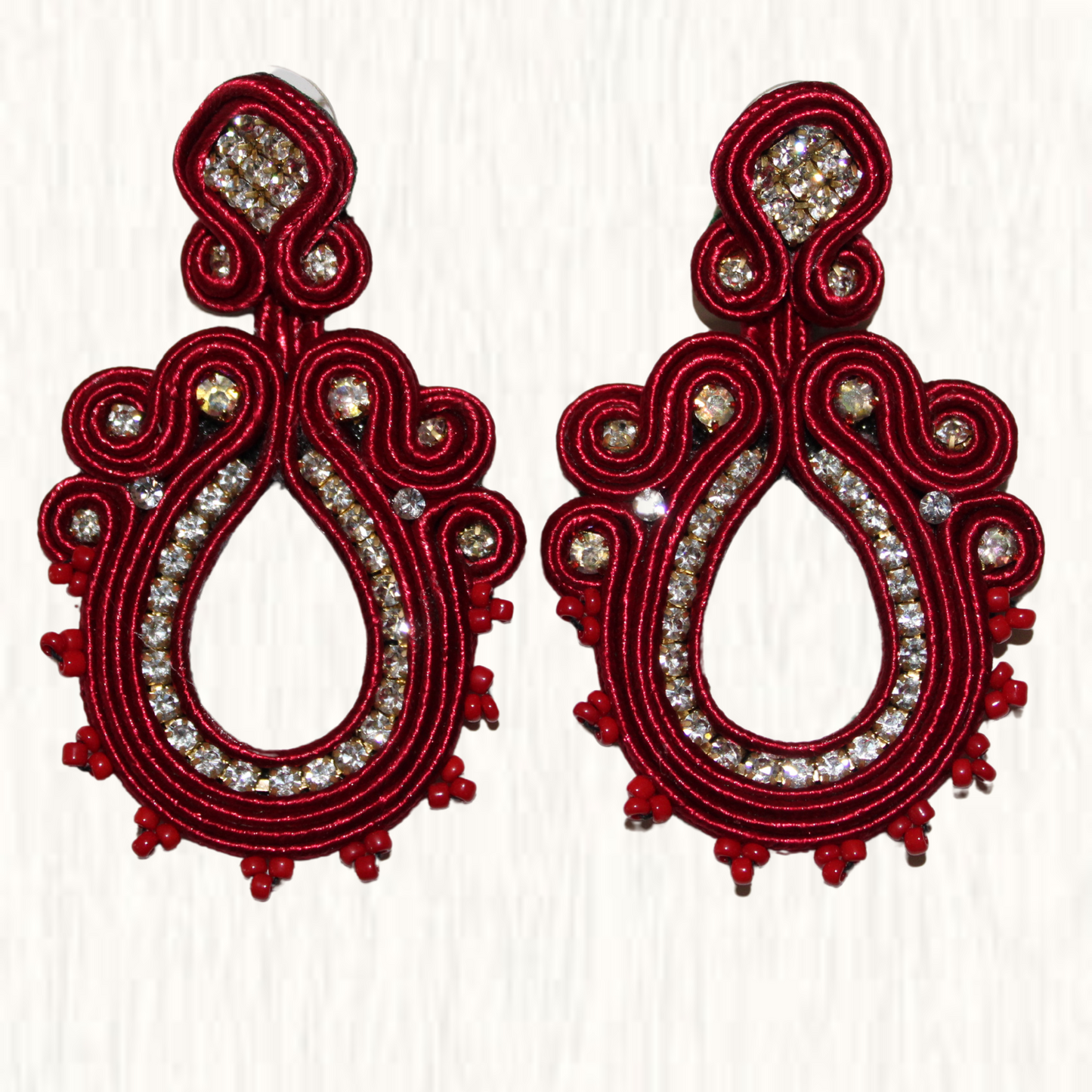 Soutache Earring Vino Tinto