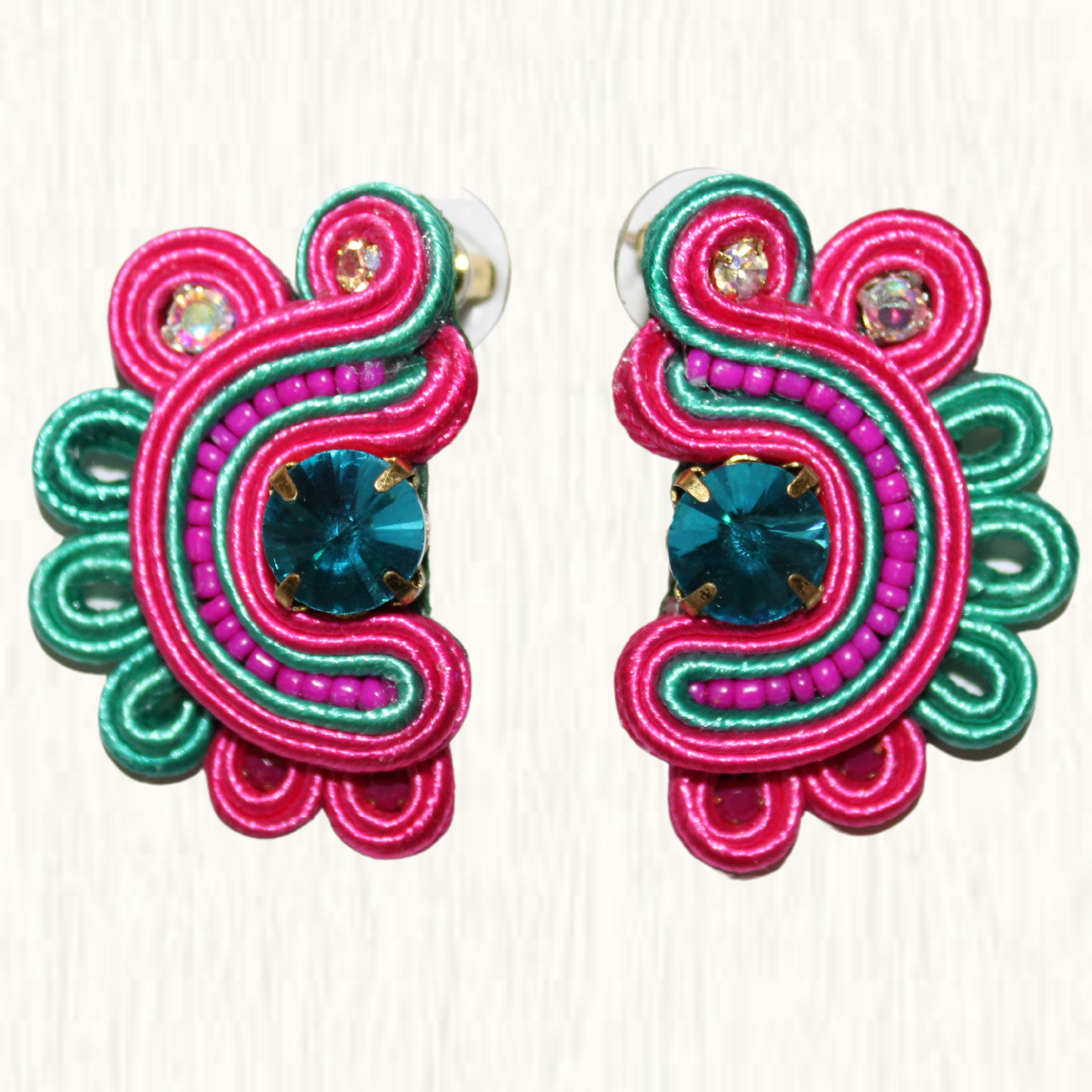 Soutache Earring Algodon De Azucar