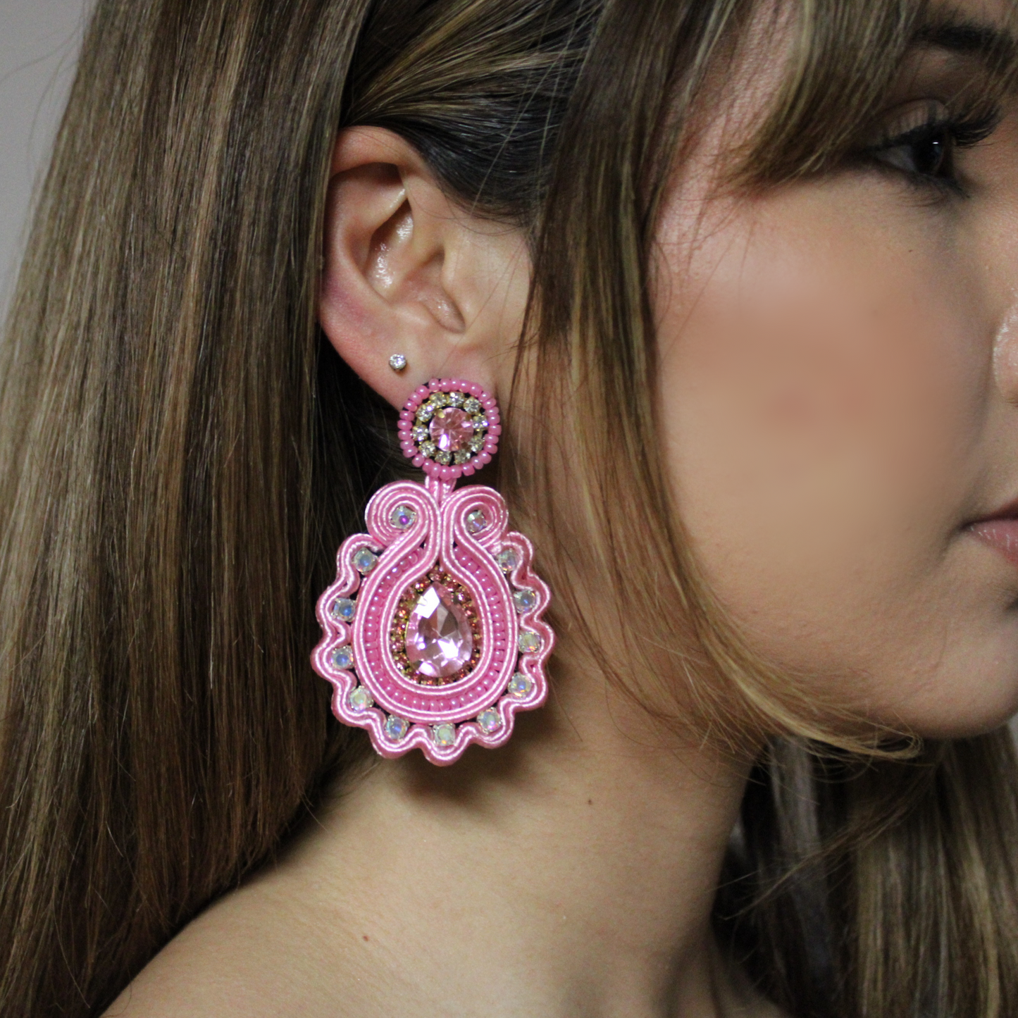 Soutache Earring Rosa Palo