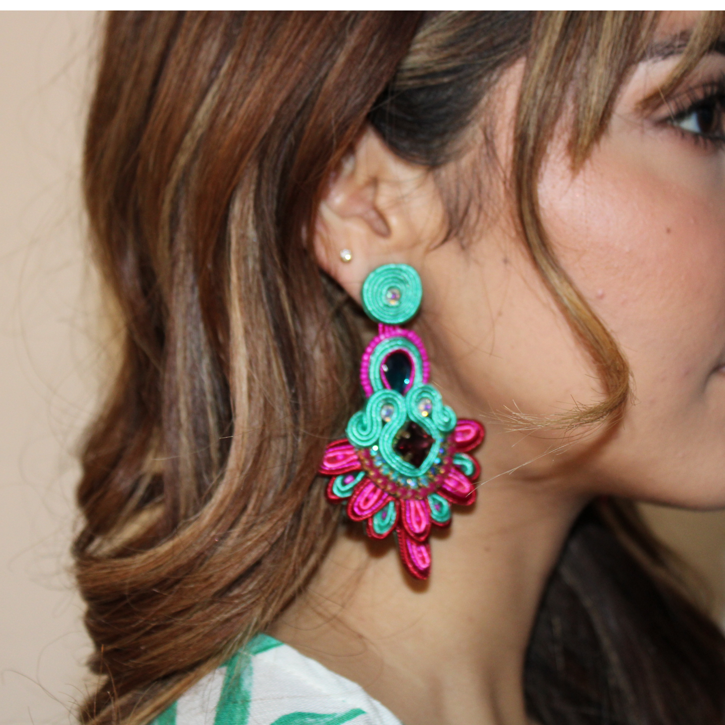 Soutache Earring Talpa Chicle