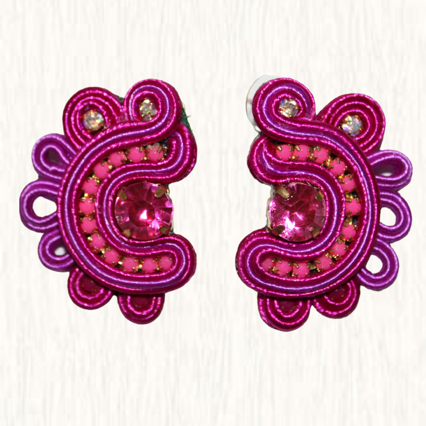 Soutache Earring Rosa Magenta